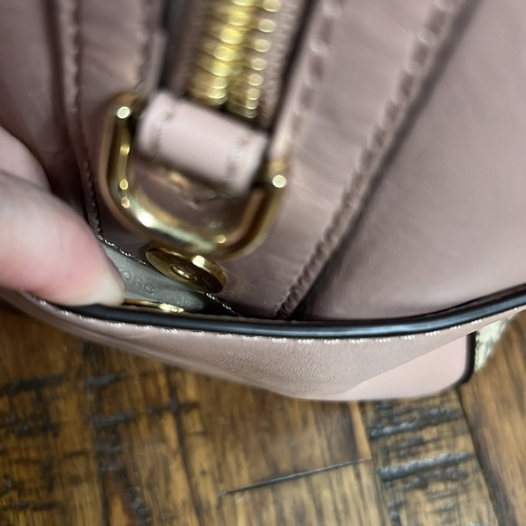 Michael Kors Bag Floral Appliqué Mercer Medium Duffel Natural pink gold hardware - Picture 9 of 17